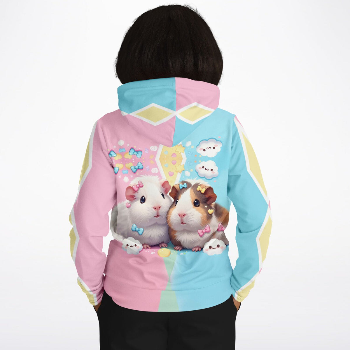Dreamer Hoodie mit niedlichem Meerschweinchen-Motiv in Pastellfarben, perfekt für Fans von Malen nach Zahlen und DIY-Kunst