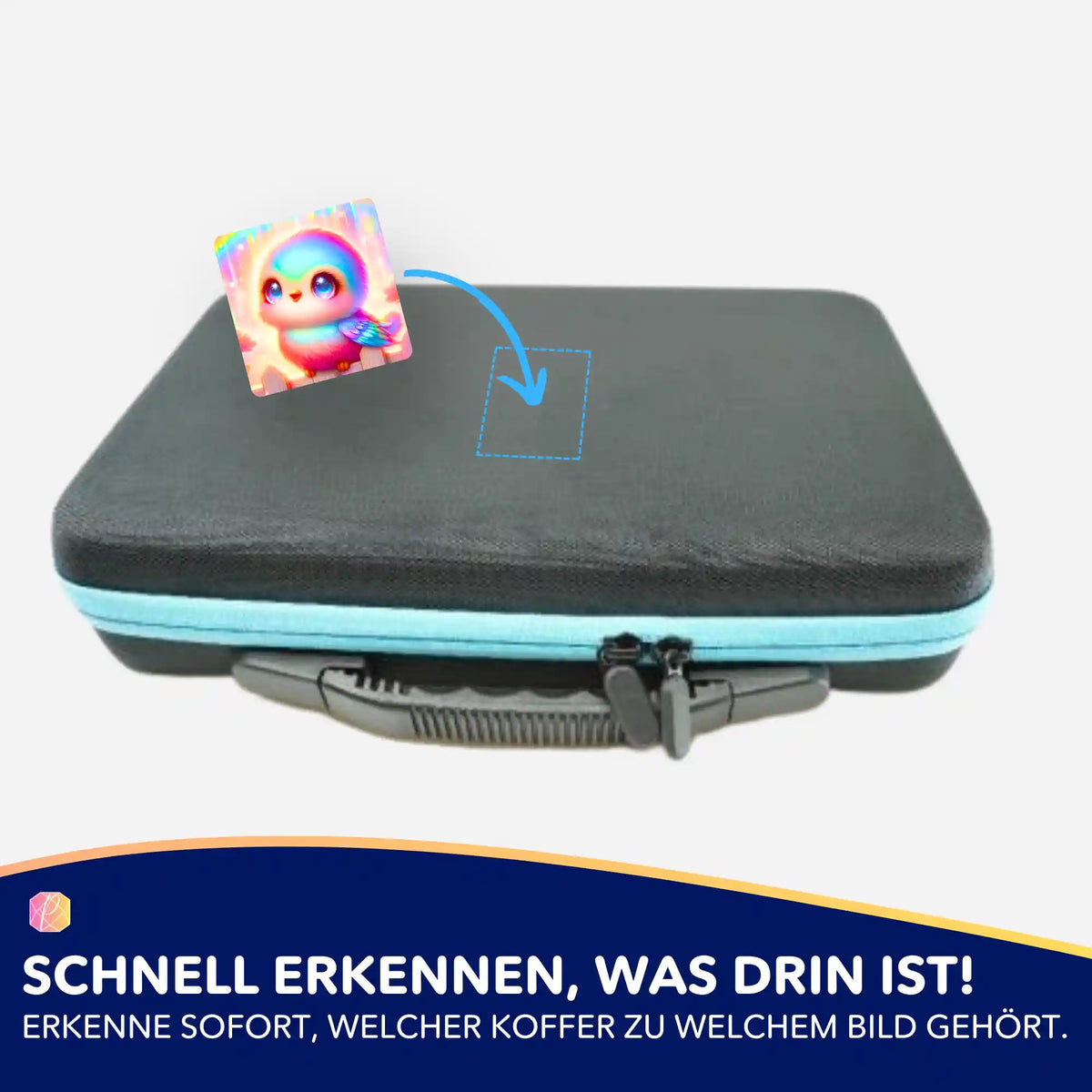 Bunter Piepmatz Lotti Aufkleber zur Organisation von Diamond Painting Koffern und Zubehör für Hobby-Bastler