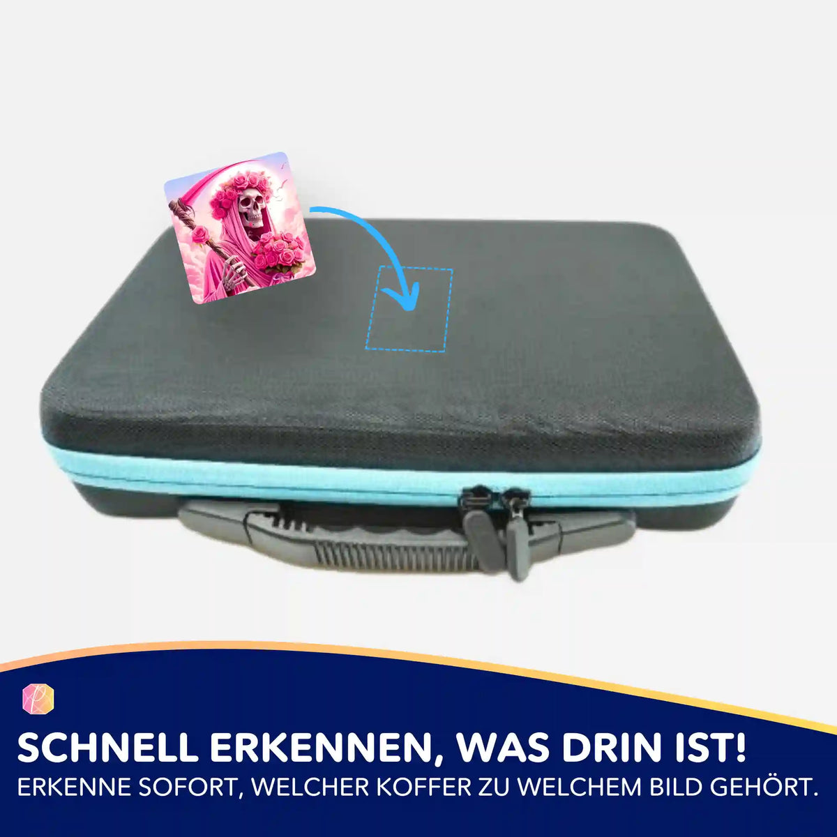 5er-Set Aufkleber für Diamond Painting Koffer mit Rosenträume-Motiv zur Organisation von Diamanten Painting Zubehör