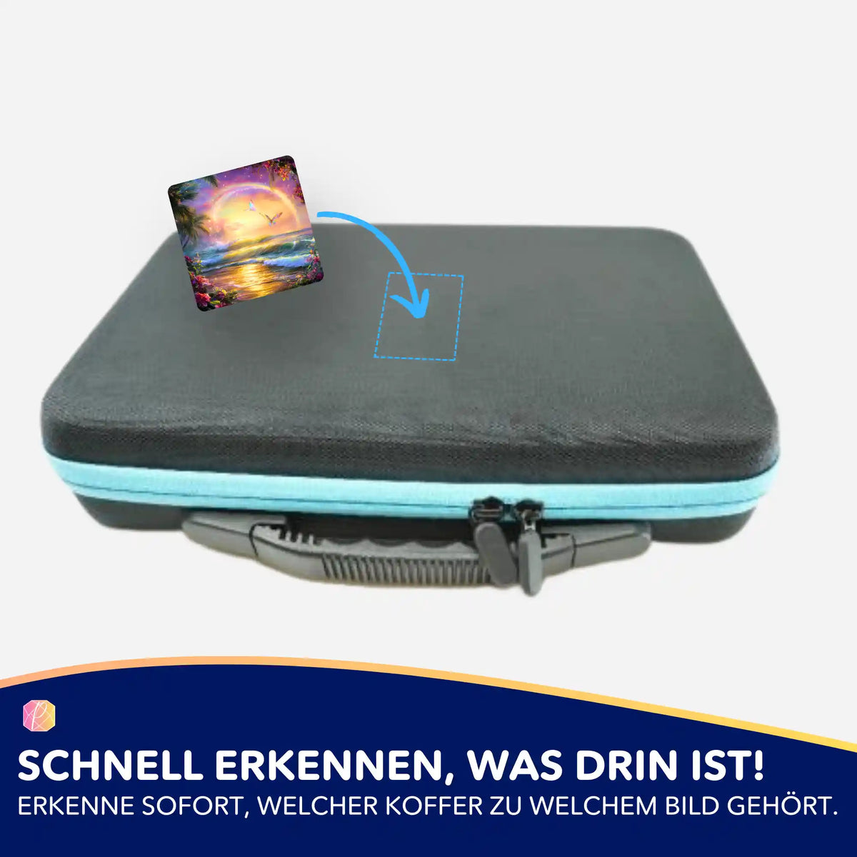 Picmondoo Diamond Painting Aufkleber zur Beschriftung von Zubehör-Koffern mit Motiv Zwischen Himmel und Meer