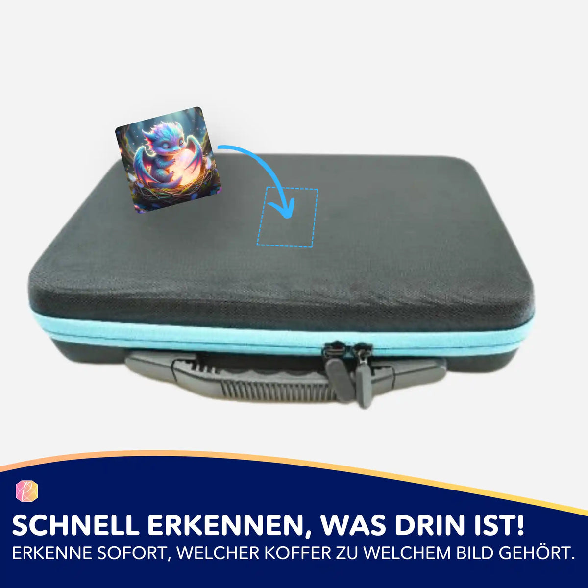 Picmondoo Aufkleber-Set Lichtdrache Faye zur Kennzeichnung von Diamond Painting Zubehör-Koffern