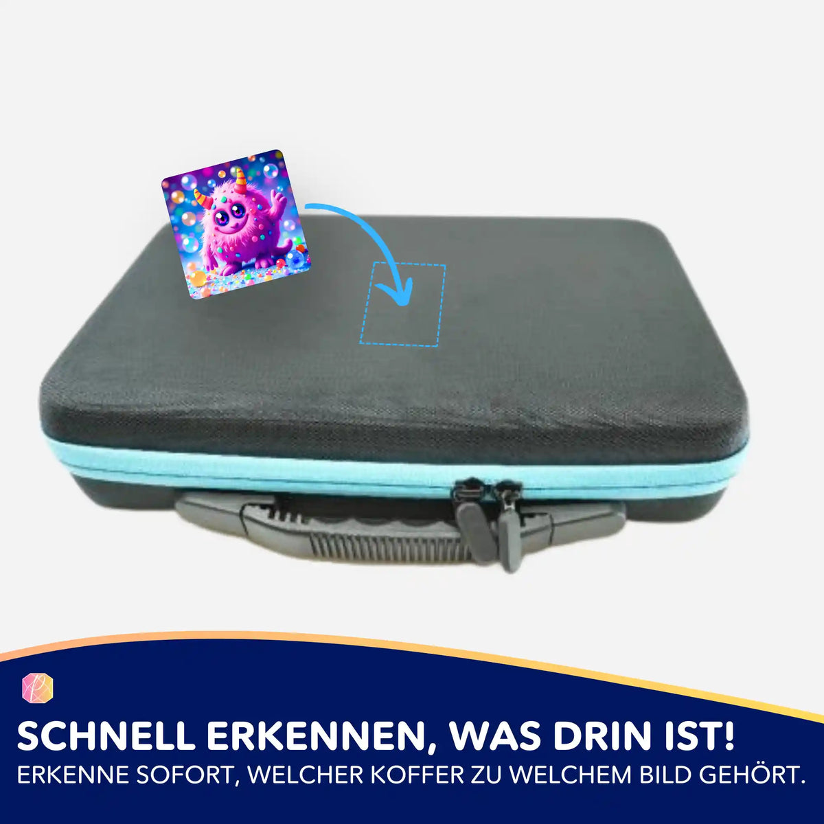 5er-Set Aufkleber zur Organisation von Diamond Painting Koffern mit süßem Monster-Motiv für kreative Bastler