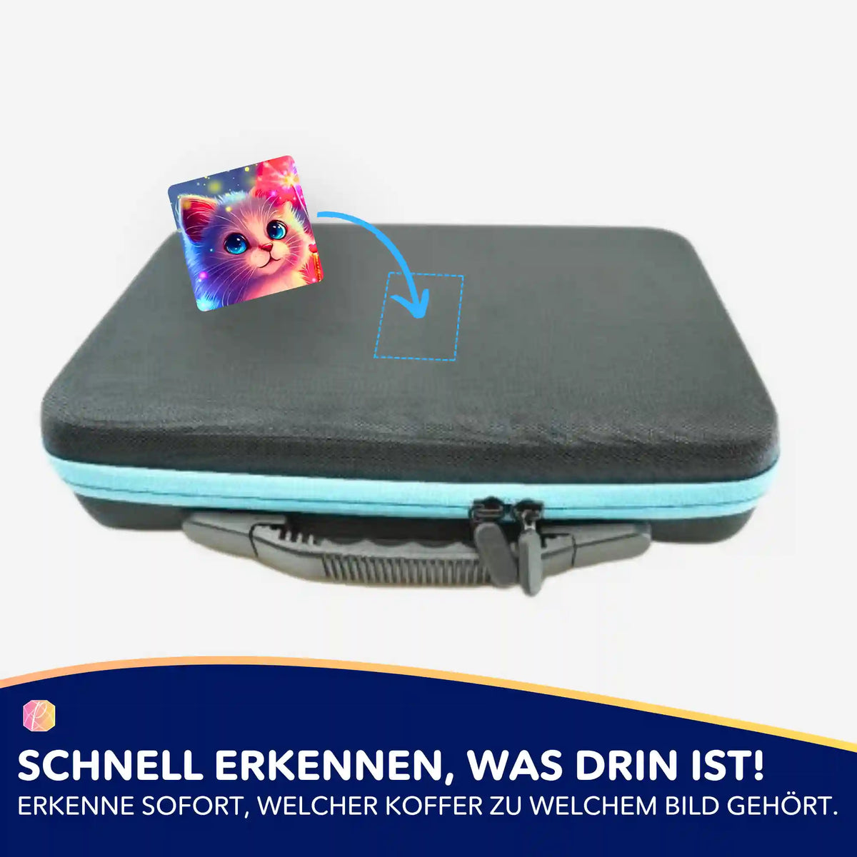 Picmondoo Sticker Zauberkätzchen zur Organisation von Diamond Painting Koffern und Zubehör für DIY-Bastelsets