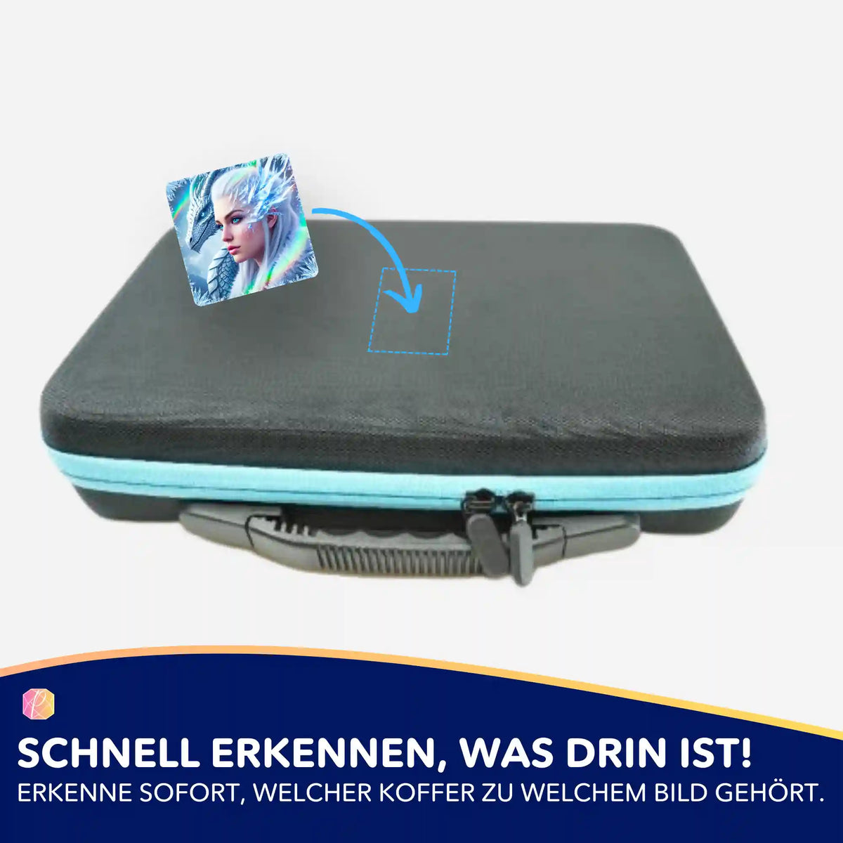 Dragon Queen Aufkleber für Diamond Painting Koffer zur praktischen Organisation von Bastelsets und Zubehör