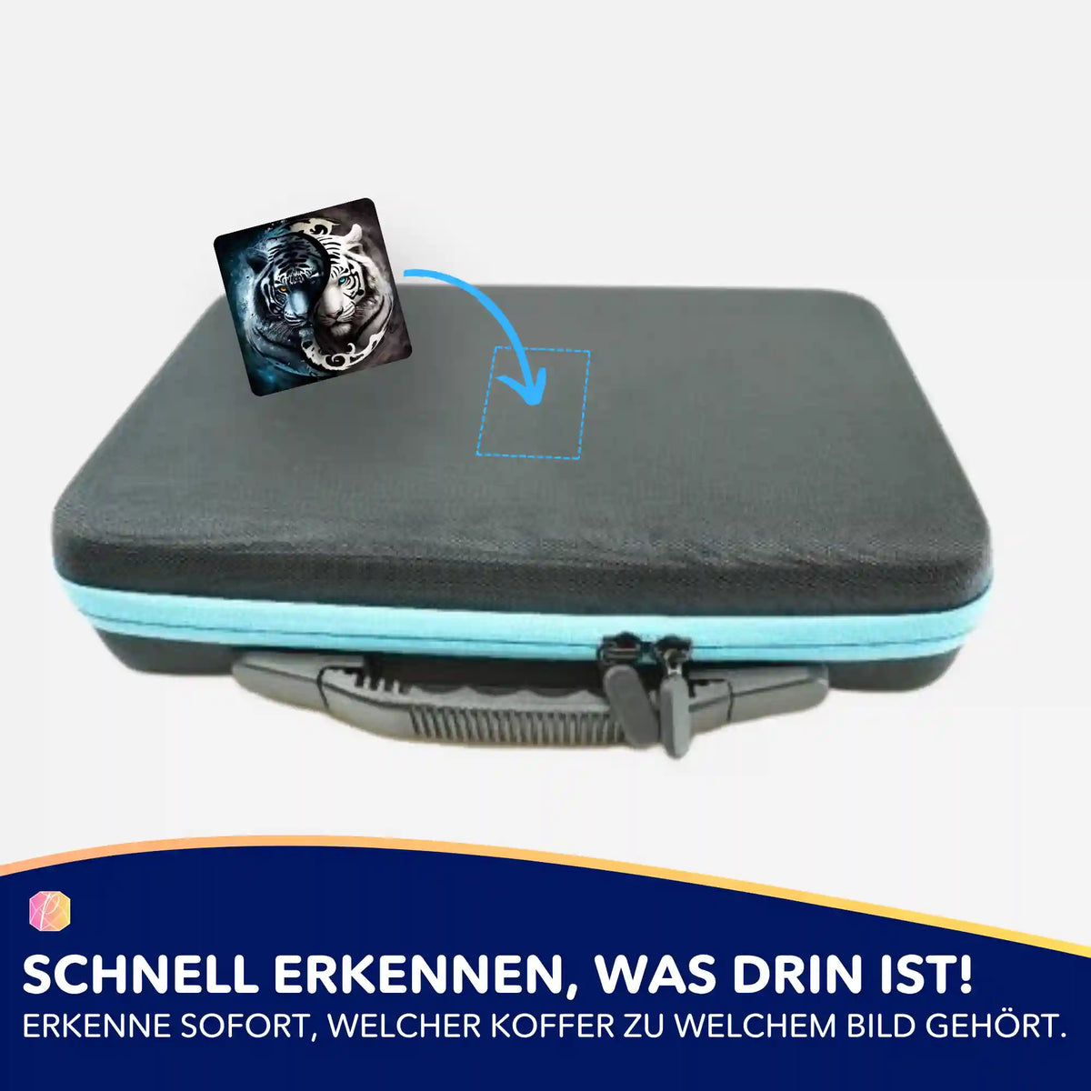 Tiger Ying und Yang Aufkleber zur Organisation von Diamond Painting Koffern und Zubehör für dein nächstes Kunstwerk.