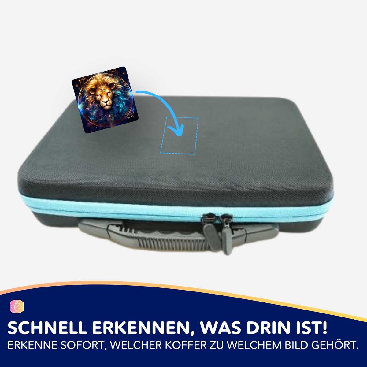 Löwe Sternzeichen Aufkleber zur Organisation von Diamond Painting Koffern und Zubehör für dein Hobby