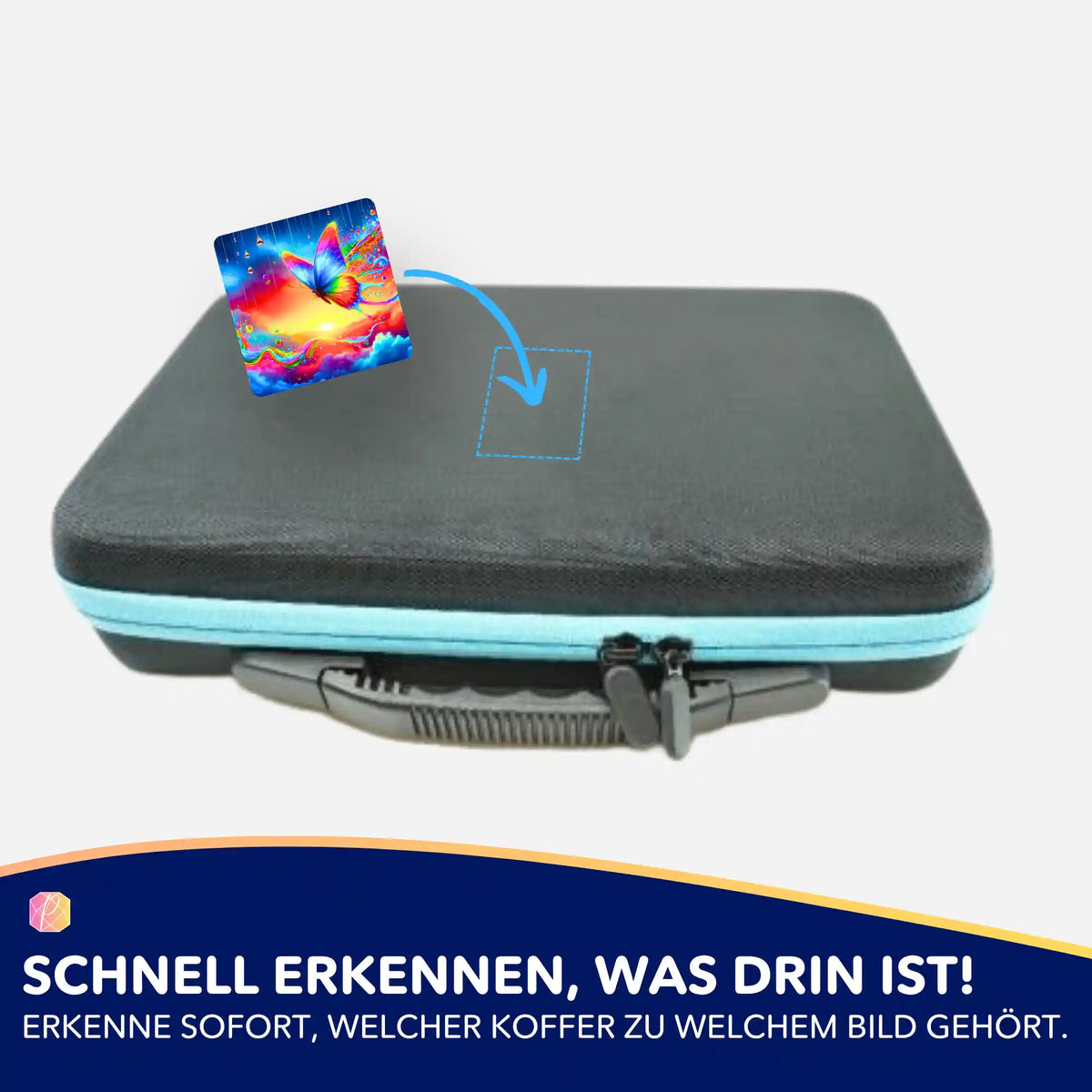 Bunter Schmetterling-Aufkleber für Picmondoo Diamond Painting Koffer zur einfachen Organisation von Bastelzubehör