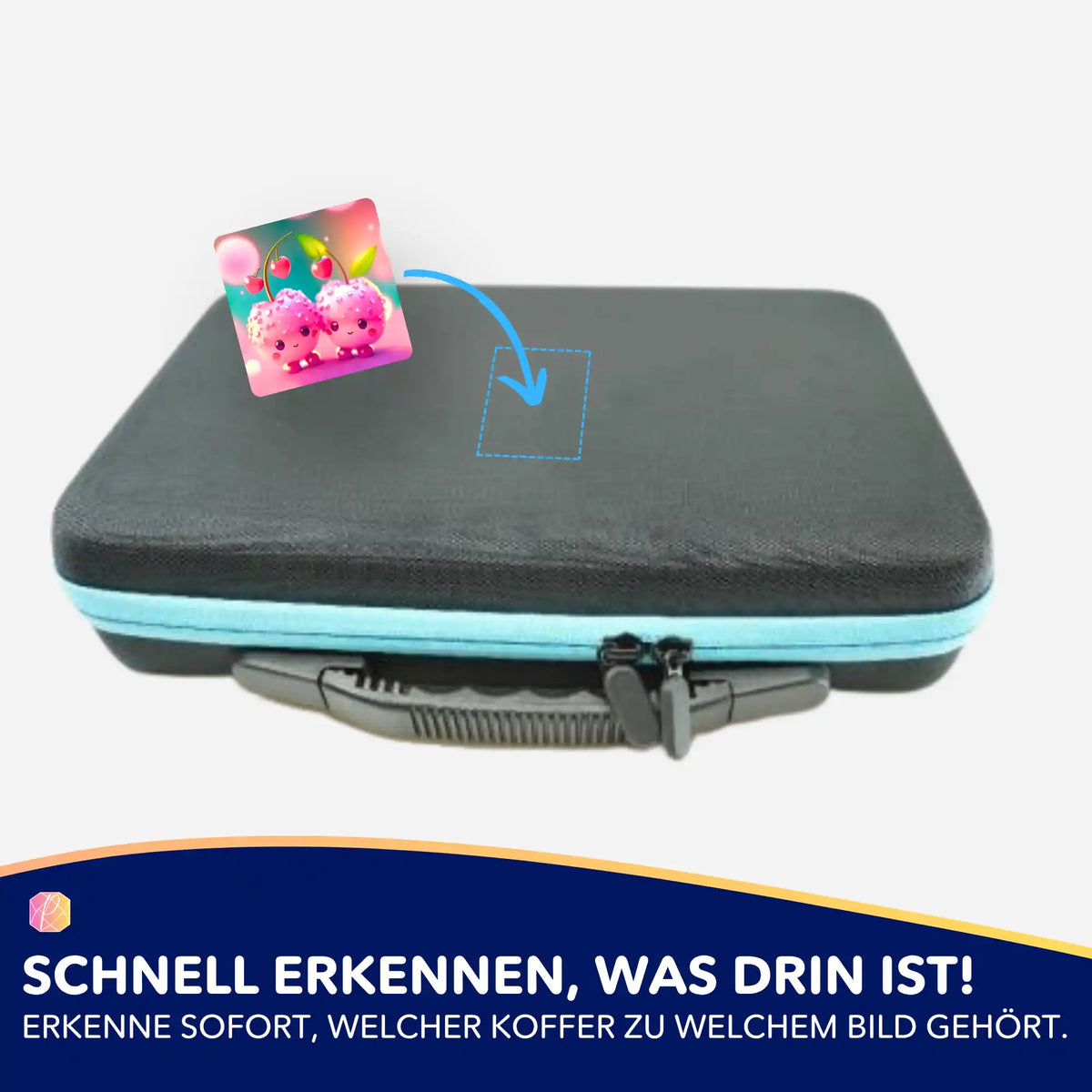 Picmondoo Sweet Cherrys Aufkleber zur Organisation von Diamond Painting Koffern und Bastelzubehör