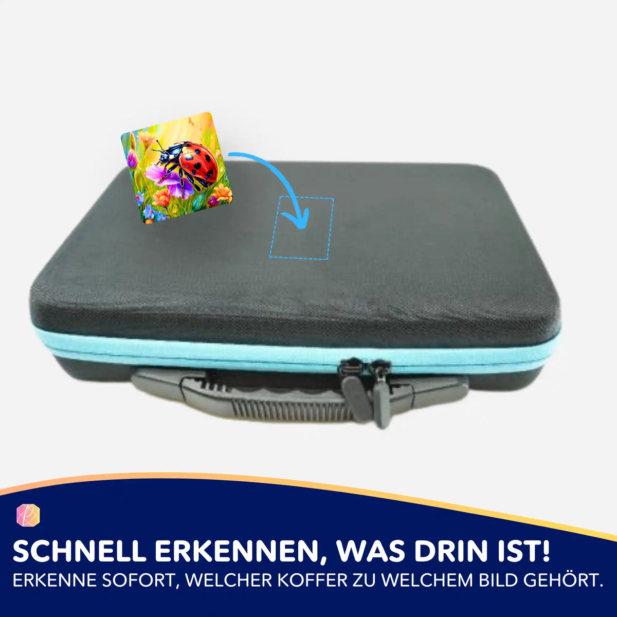 Marienkäfer-Aufkleber für Diamond Painting Koffer zur Organisation von Bastelzubehör und Malen nach Zahlen Sets