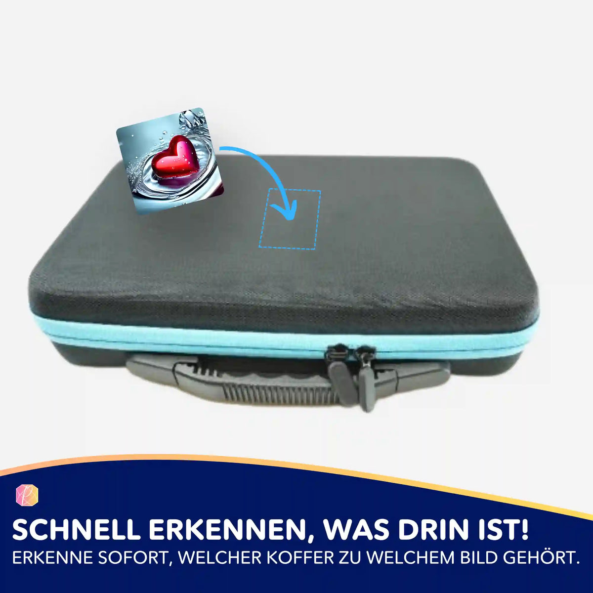 Waterheart Aufkleber zur Beschriftung eines Diamond Painting Koffers zur Organisation deiner Malen nach Zahlen Sets
