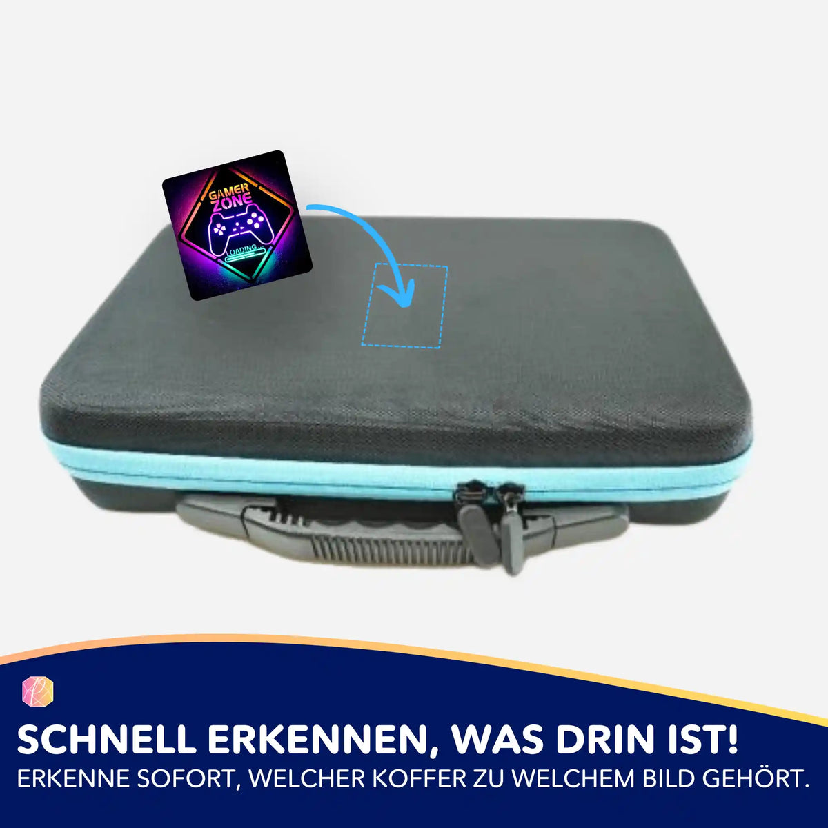 Gamer Zone Aufkleber für Diamond Painting Koffer zur Organisation von Zubehör und Bastelsets