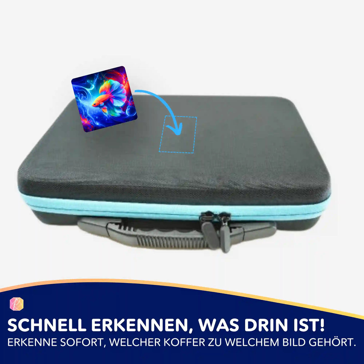 Bunter Unterwasser-Aufkleber zur Organisation von Diamond Painting Koffern und Zubehör für dein Hobby.