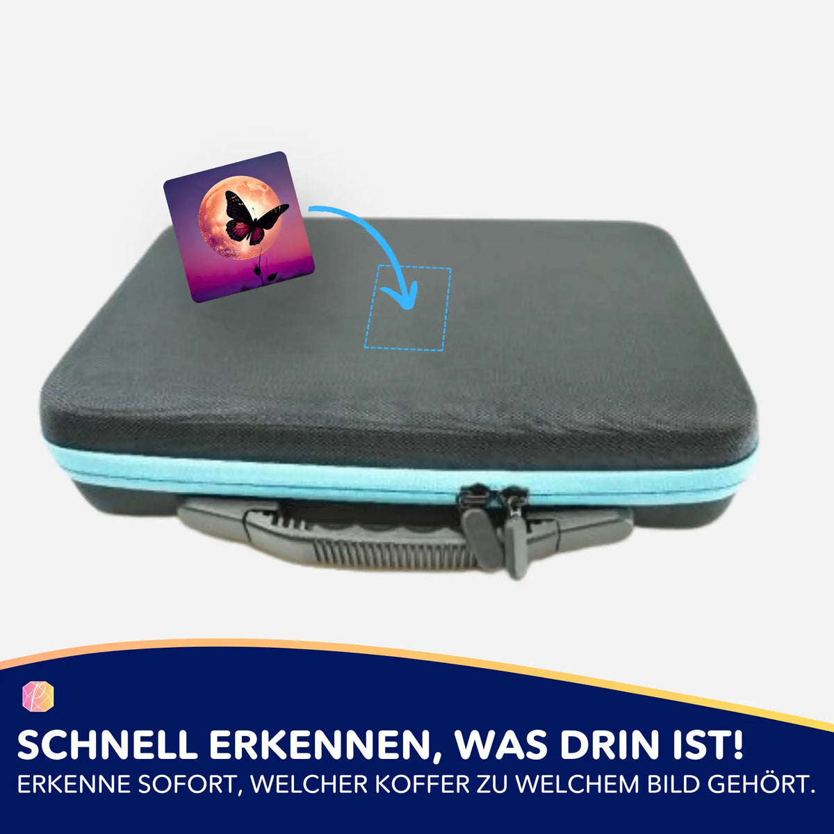 Diamond Painting Aufkleber 5er-Set Nightfly zur Kennzeichnung von Zubehör-Koffern für kreative Bastelprojekte