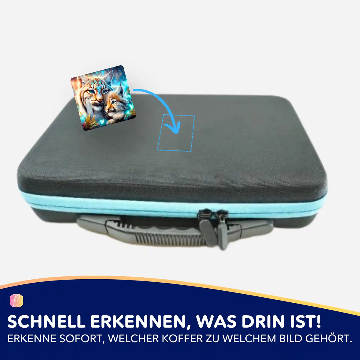 Picmondoo Sticker zur Organisation von Diamond Painting Koffern mit Katzenmotiv für eine perfekte Übersicht deiner Sets.
