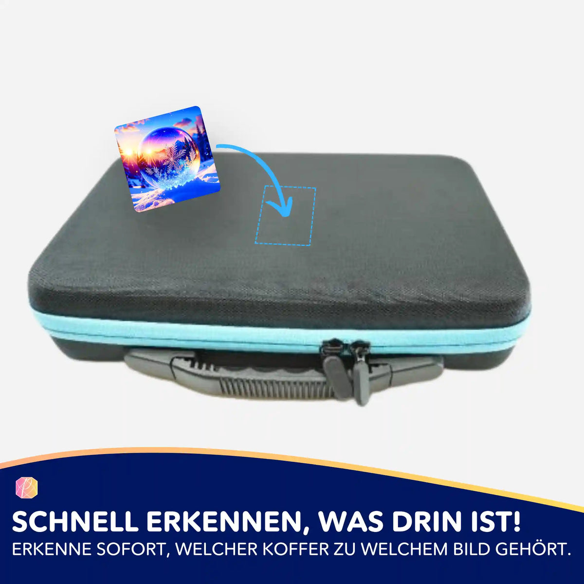 Picmondoo Diamond Painting Aufkleber zur Beschriftung von Zubehörkoffern für mehr Ordnung bei deinem Hobby.