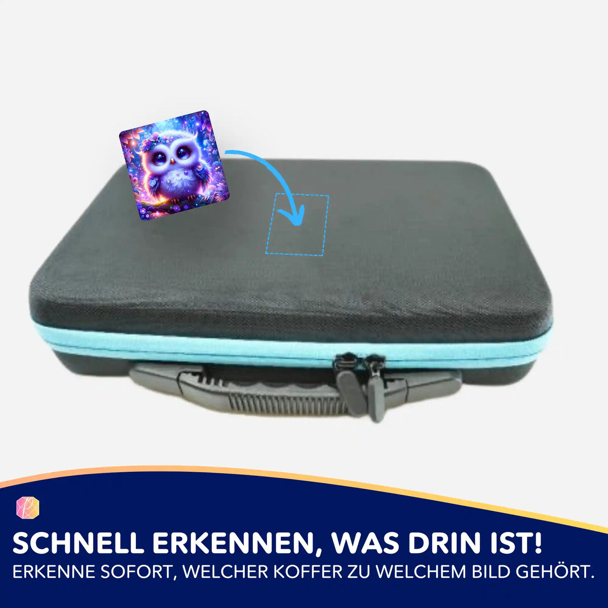 Bunter Eulen-Aufkleber für Diamond Painting Koffer zur Organisation deines Zubehörs