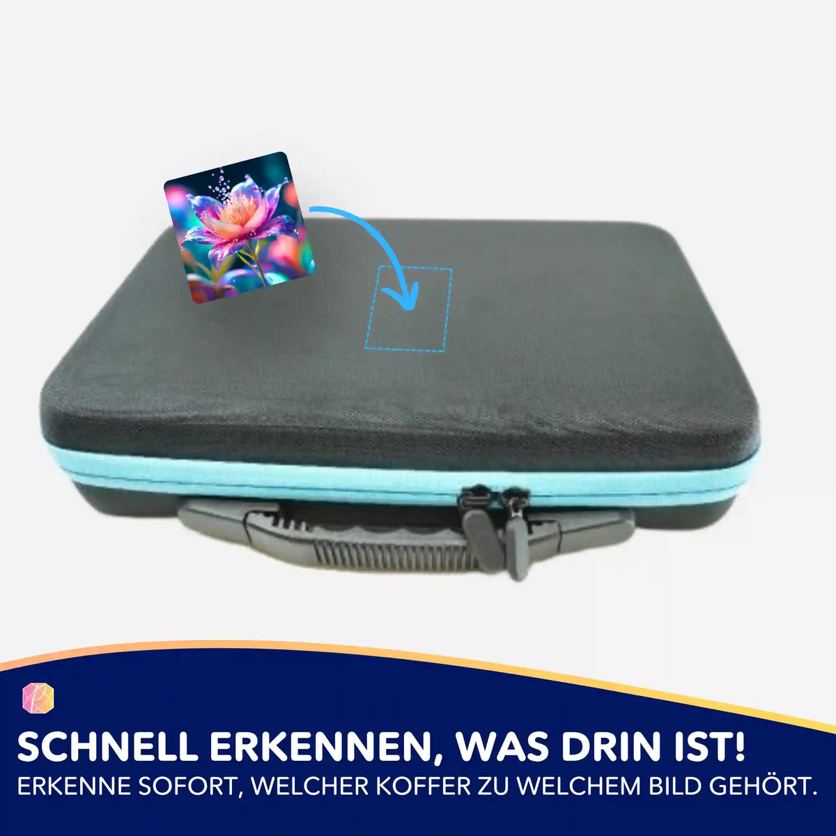 Picmondoo Aufkleber-Set zur Organisation von Diamond Painting Koffern mit Sternentau Motiv für mehr Übersicht.