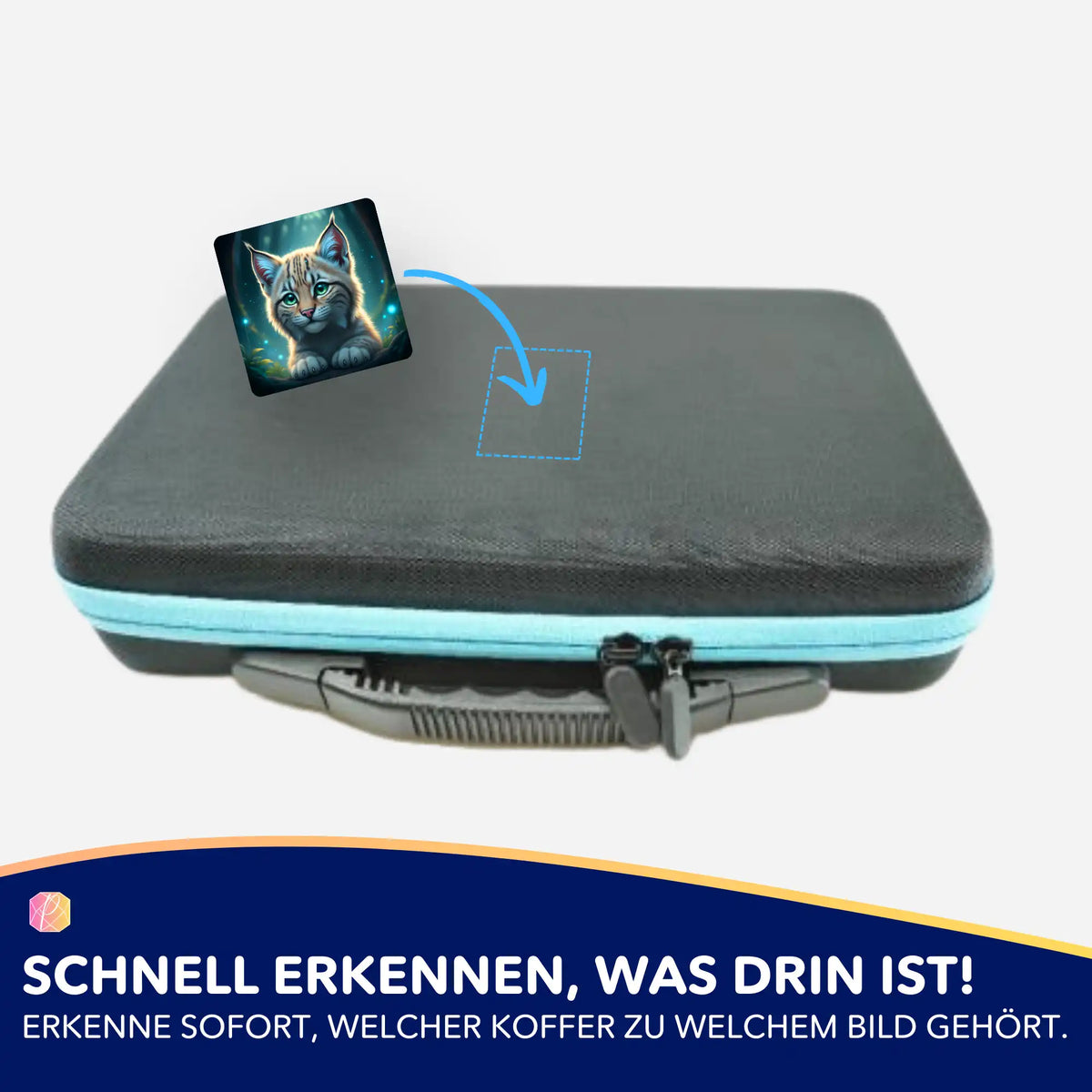 5er-Set Sticker zur Organisation von Diamond Painting Koffern mit Katzen-Motiv Seele des Waldes