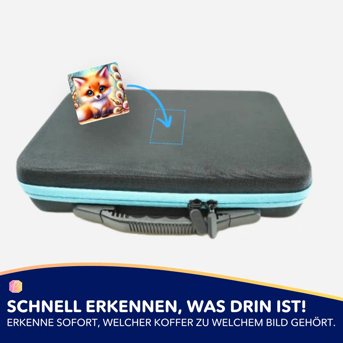 Picmondoo Sticker für Diamond Painting Aufbewahrungskoffer: Fuchs-Aufkleber zur Organisation von Diamond Painting Sets