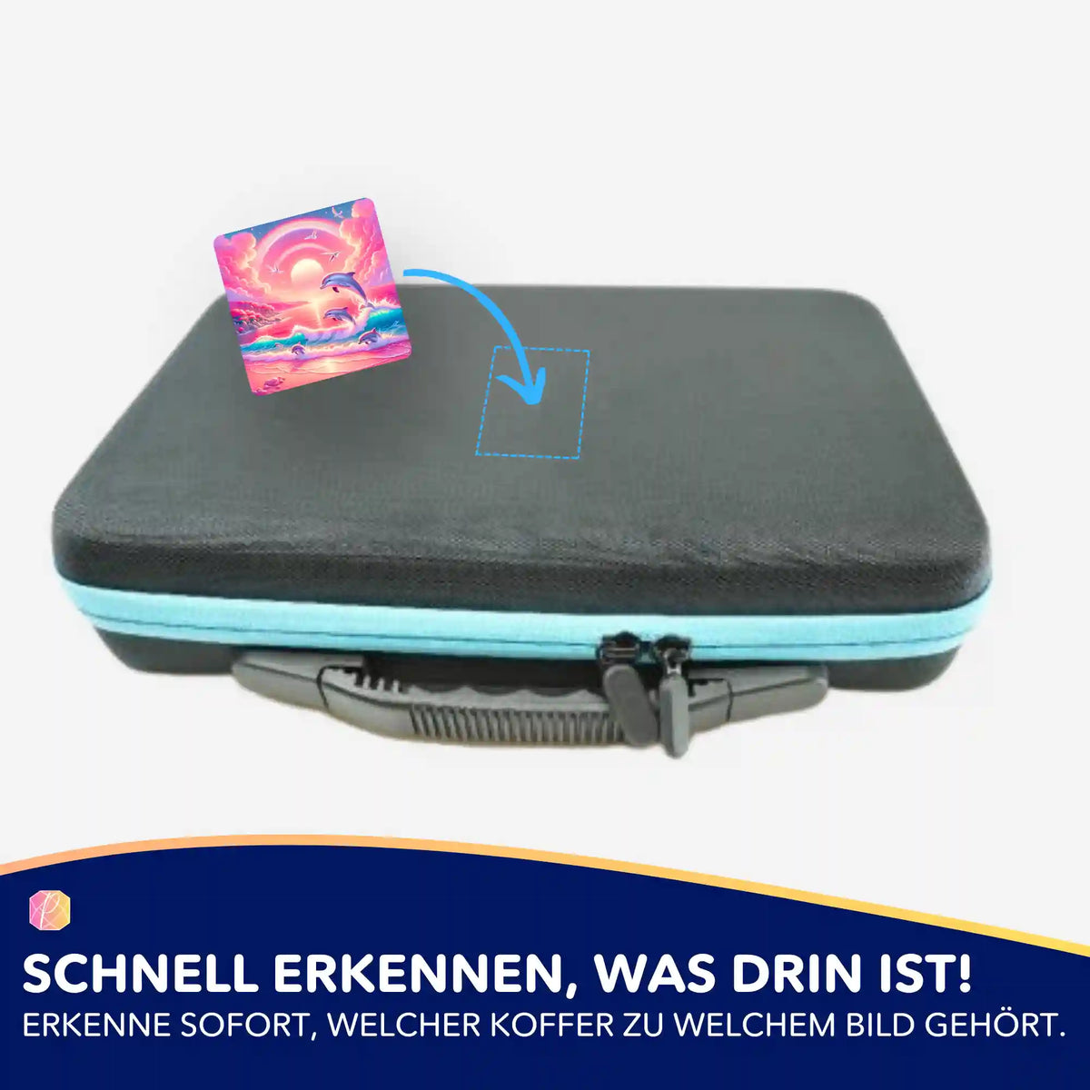 Pinkes Meeresrauschen Sticker für Diamond Painting Aufbewahrungskoffer zur Organisation von Bastelzubehör