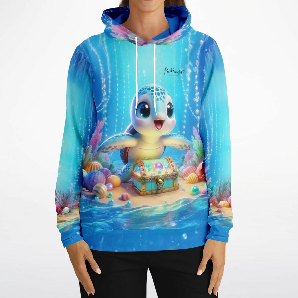 Dreamer Hoodie Kleiner Schatzwächter mit süßer Meeresschildkröte im Diamond Painting Stil für DIY-Fans