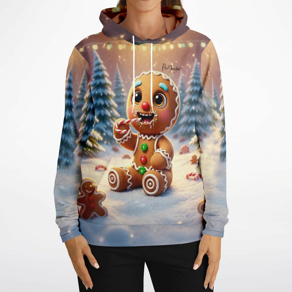 Dreamer Hoodie mit niedlichem Lebkuchenmann im Schnee, perfekt für Fans von Malen nach Zahlen und Diamond Painting