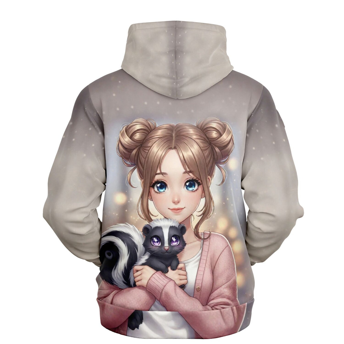 Dreamer Hoodie mit Yuna & Puki Motiv, ästhetischer Allover-Print im Stil beliebter Malen nach Zahlen Motive