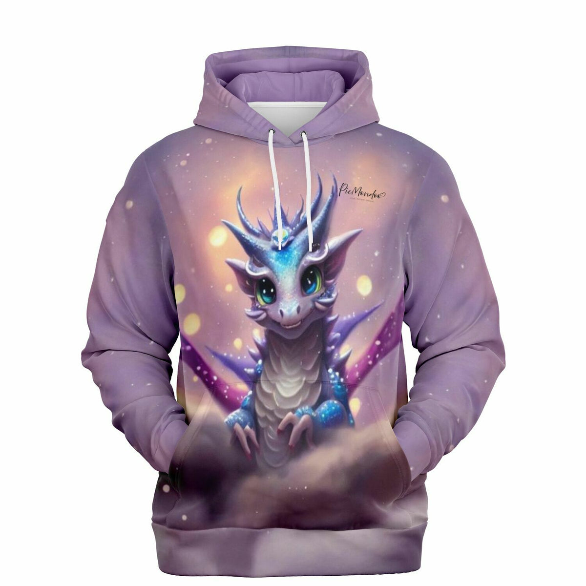 Lila Hoodie mit süßem Drachen-Motiv, perfekt für Fans von Malen nach Zahlen und kreativen Diamond Painting Designs.