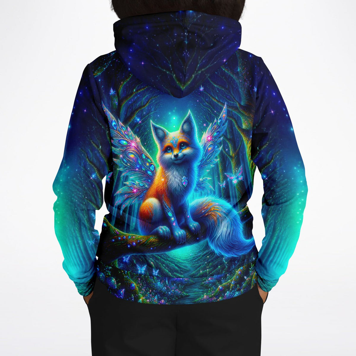 Hoodie mit magischem Fairy Fox Motiv in leuchtenden Farben, ideal für Fans von Diamond Painting und Malen nach Zahlen