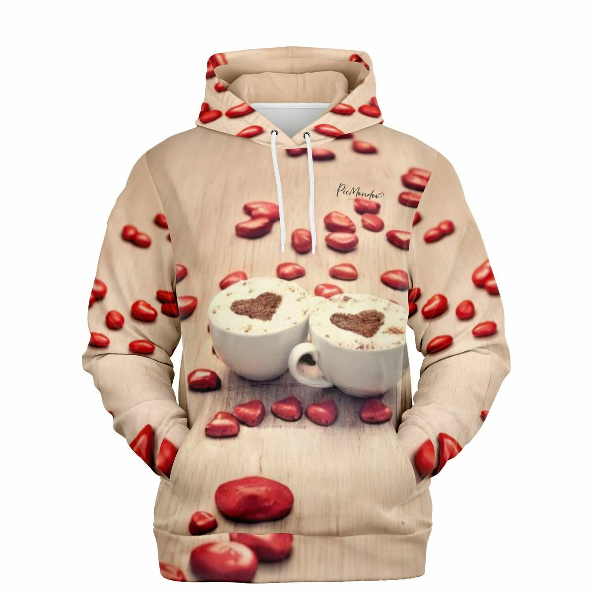 Dreamer Hoodie Kaffeeliebe mit Herz-Cappuccino-Motiv als stylische Fashion-Ergänzung zu Diamond Painting Sets