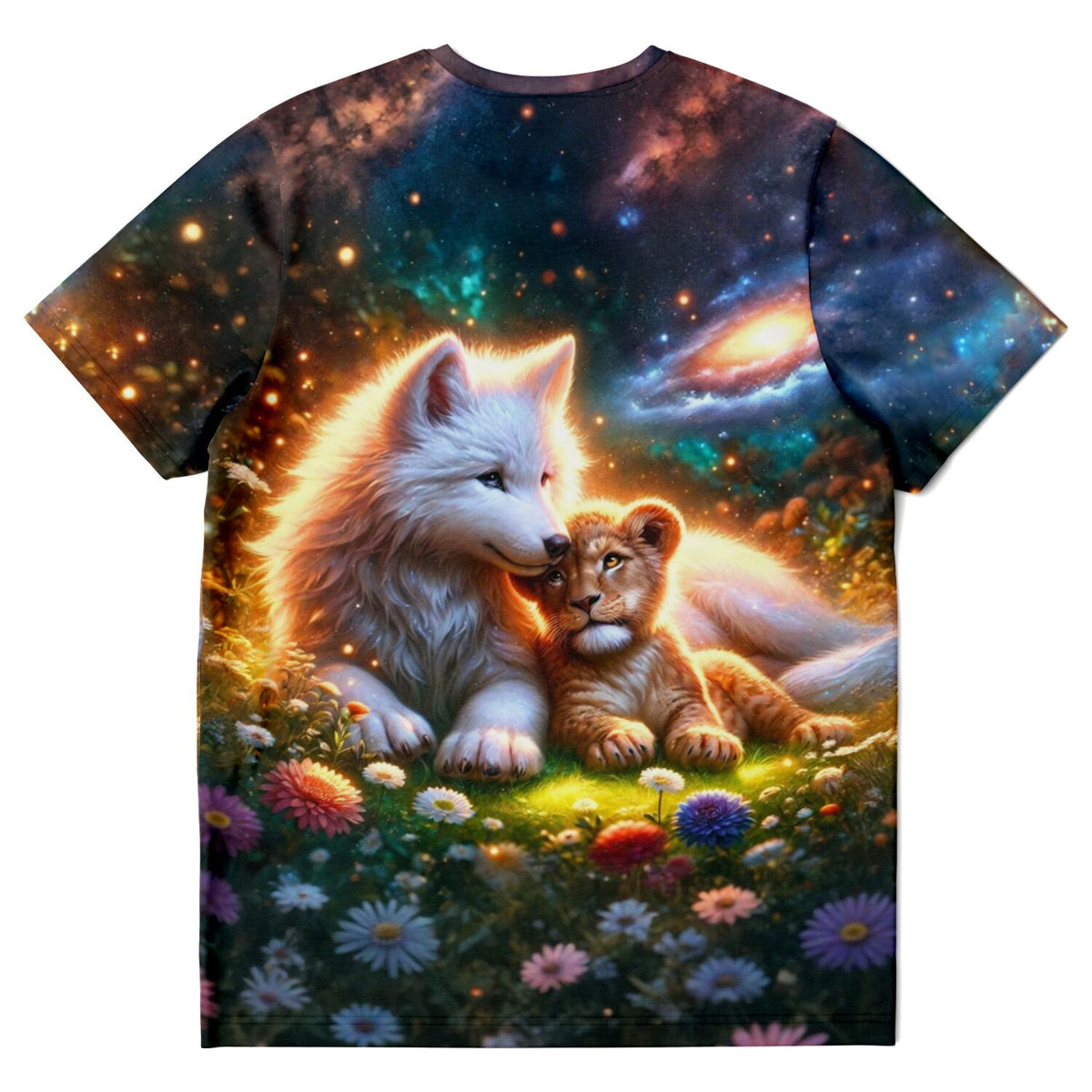 Dreamer T-Shirt Fenris & Solaris mit Wolf und Löwenkind, inspiriert von faszinierenden Diamond Painting Motiven.