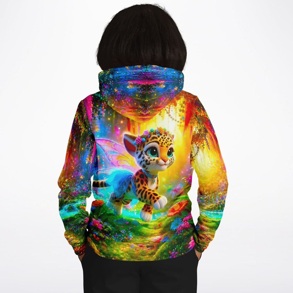 Dreamer Hoodie mit farbenfrohem Finja die kleine Tigerfee Motiv, ideal für Fans von Diamond Painting und Kunstdesigns.