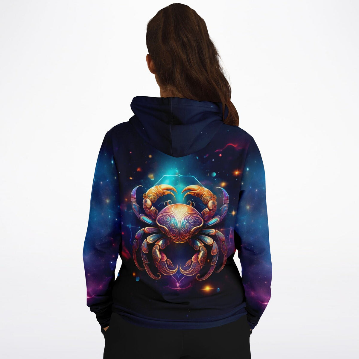 Dreamer Hoodie mit Sternzeichen Krebs Motiv im Galaxy Design, perfekt für Fans von kreativen Malen nach Zahlen Kunstwerken.