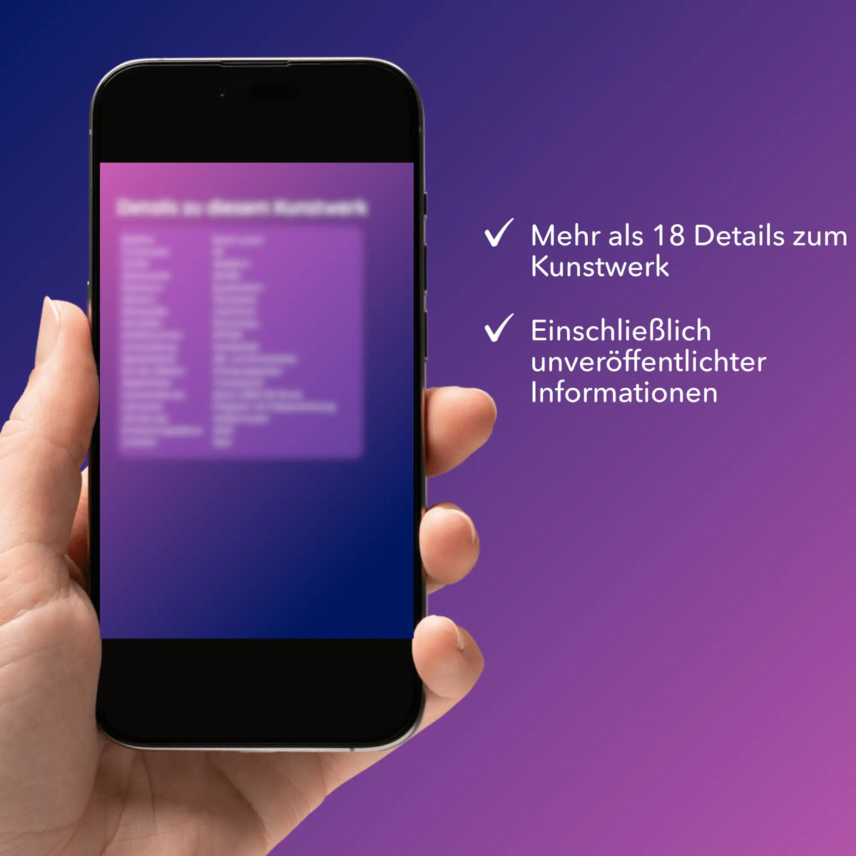 Smartphone mit digitaler Picmondoo Bildmappe für Diamond Painting und Malen nach Zahlen mit 18 exklusiven Details.