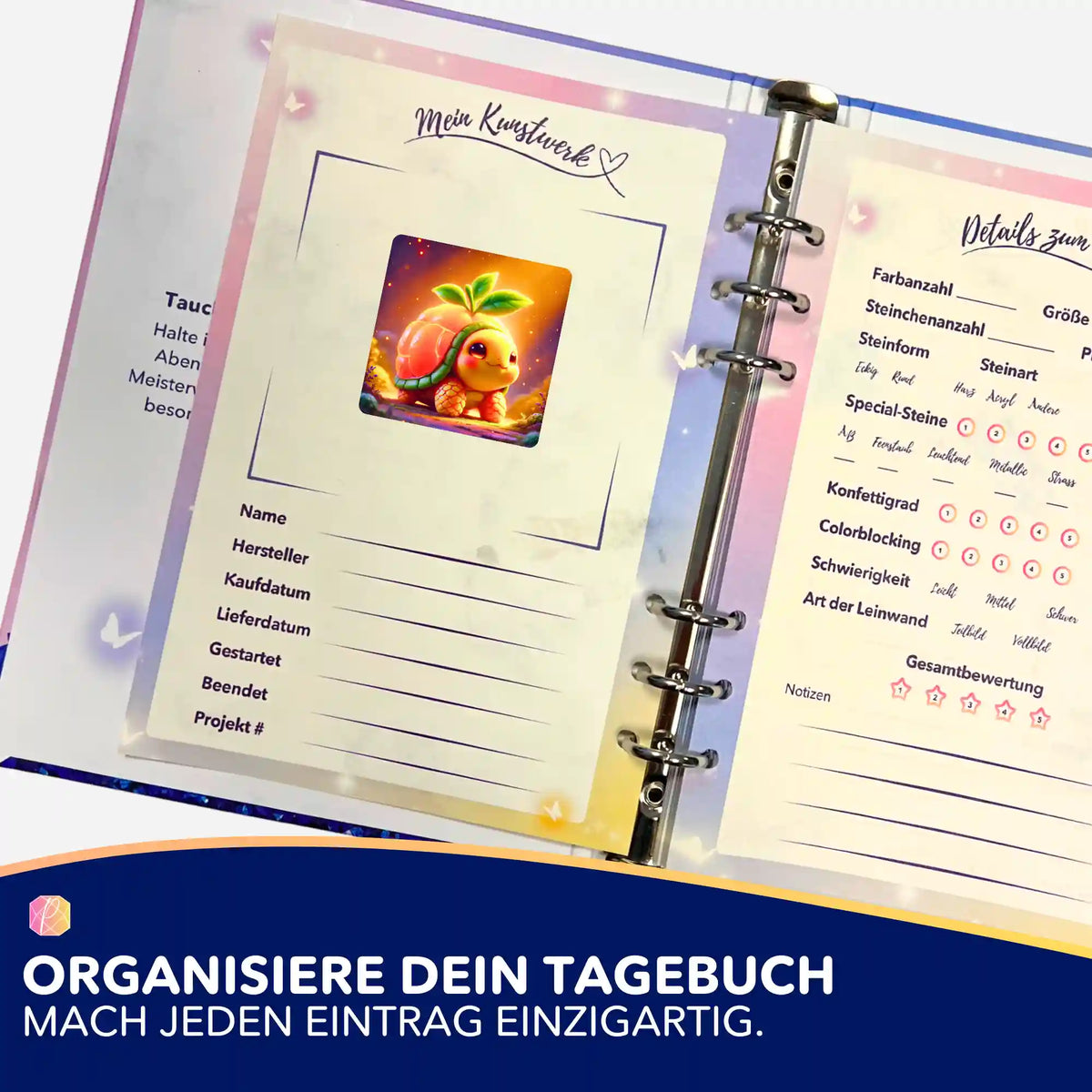Frutty Sticker für Diamond Painting Tagebuch zur Organisation von Kunstwerken