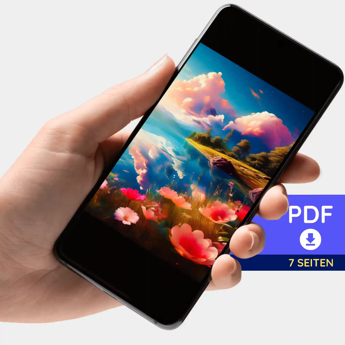 Digitale PDF-Bildmappe mit Motiv Blick auf den See für dein Diamond Painting oder Malen nach Zahlen Projekt von Picmondoo
