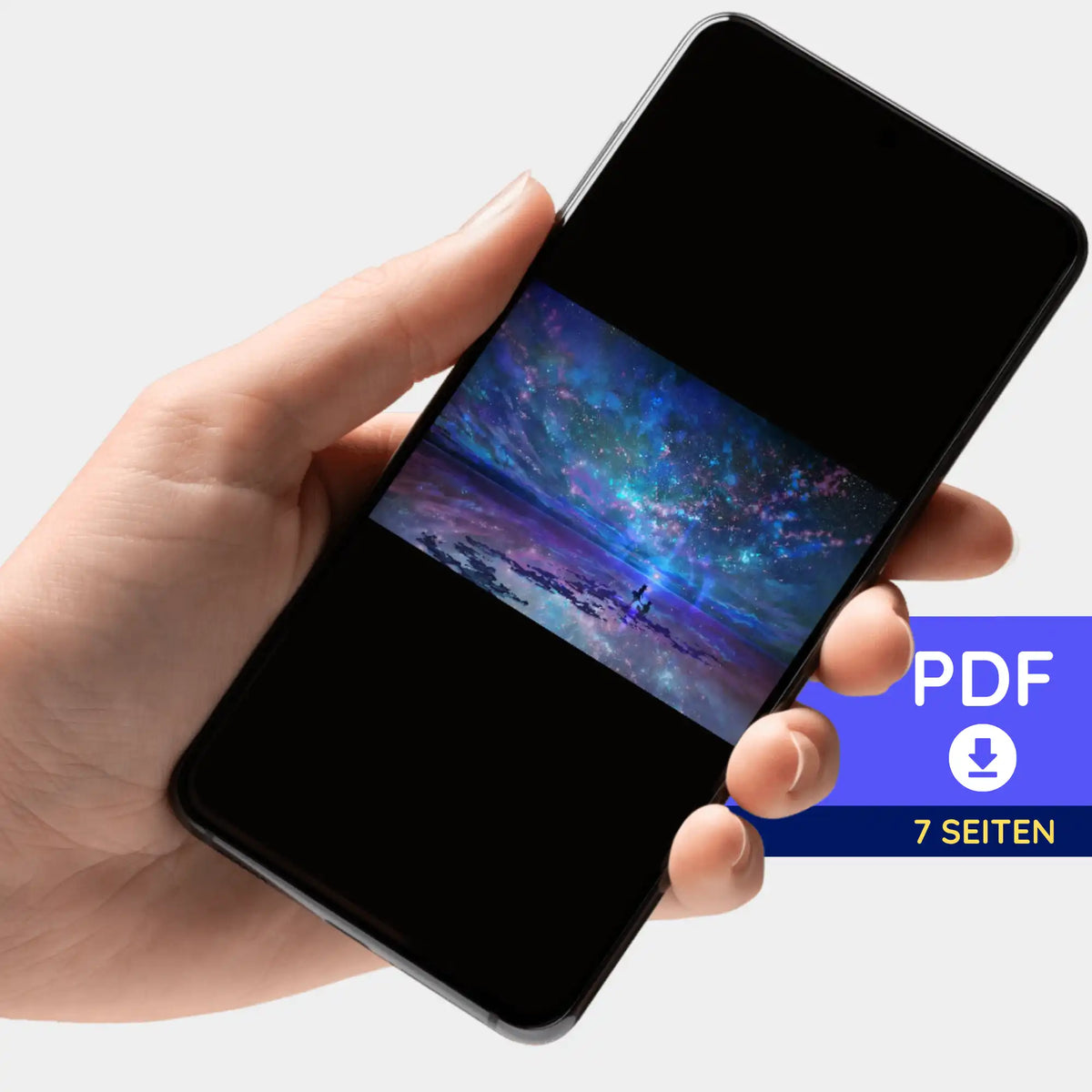 Digitale PDF-Bildmappe Ozean trifft Universum für Dein Diamond Painting oder Malen nach Zahlen Projekt auf dem Smartphone