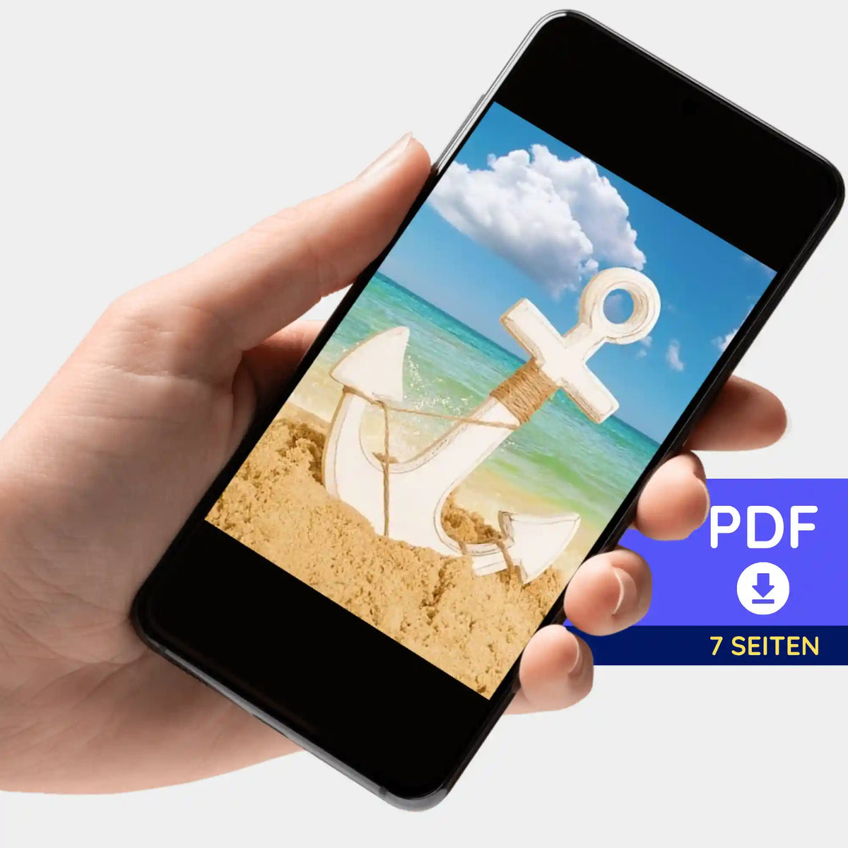 Digitale PDF-Bildmappe Anker der Hoffnung für Diamond Painting und Malen nach Zahlen auf Smartphone