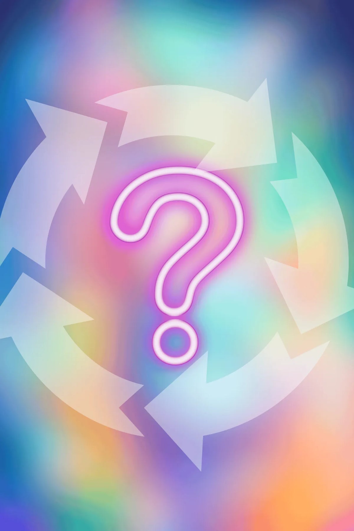 Mystery Diamond Painting Set mit buntem Hintergrund und Fragezeichen-Motiv für kreative DIY-Bastelprojekte