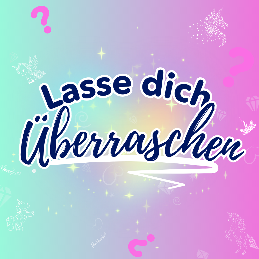 Diamond Painting Mystery-Box mit Einhorn-Motiv in bunten Farben für kreative DIY-Überraschungen