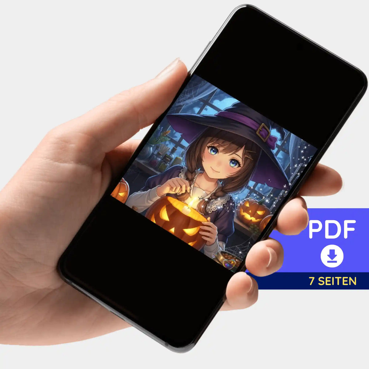 Digitale Motiv-Vorlage Little Sabrina als PDF für Diamond Painting und Malen nach Zahlen auf dem Smartphone