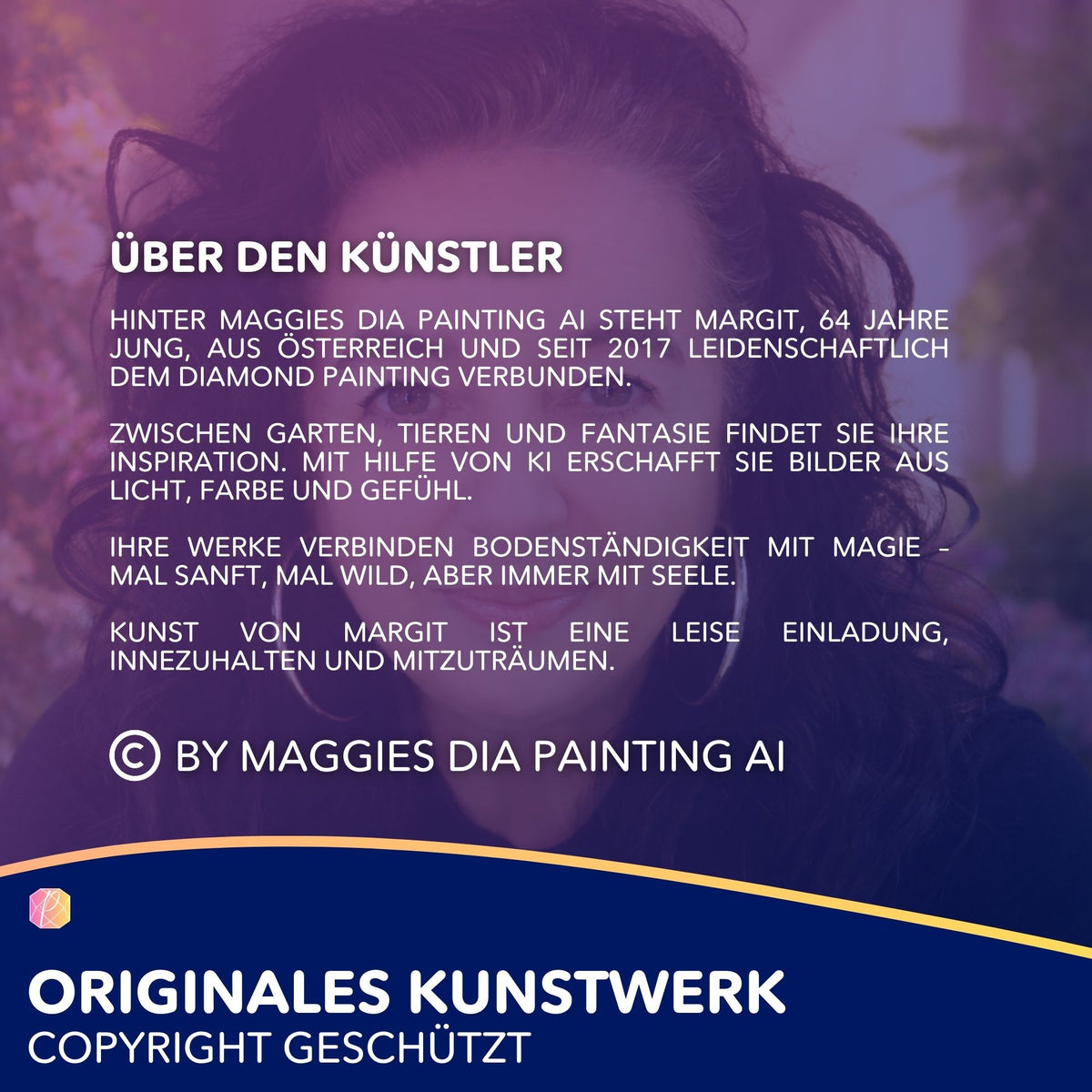 Künstlervorstellung für Diamond Painting zur Serie Zwischen Himmel und Meer von Maggies Dia Painting AI