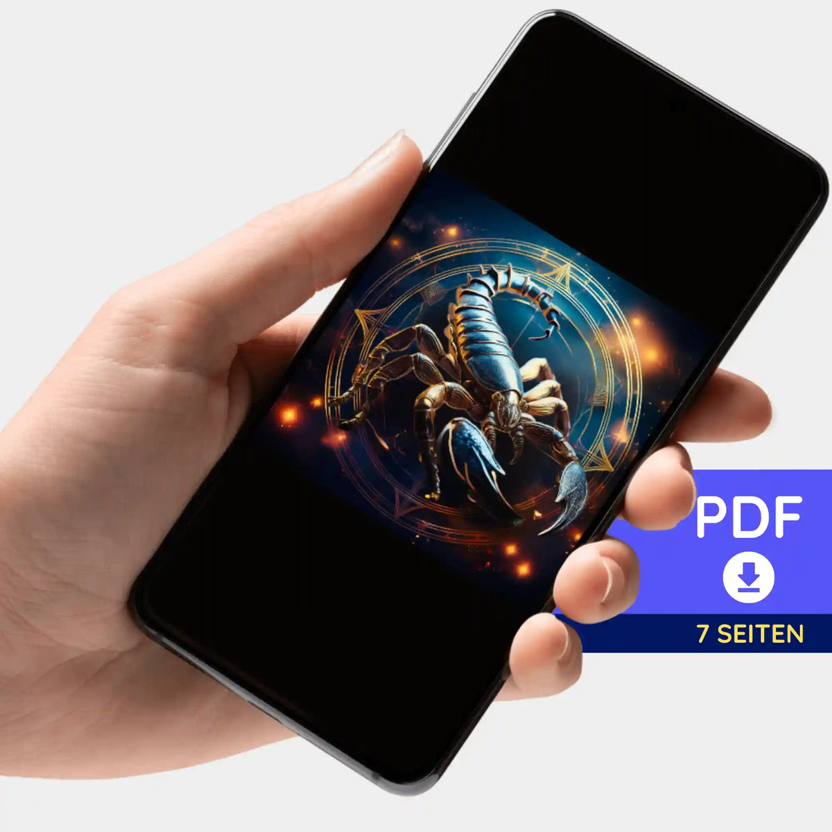 Digitale PDF-Bildmappe mit Sternzeichen Skorpion Motiv für dein Diamond Painting oder Malen nach Zahlen Projekt