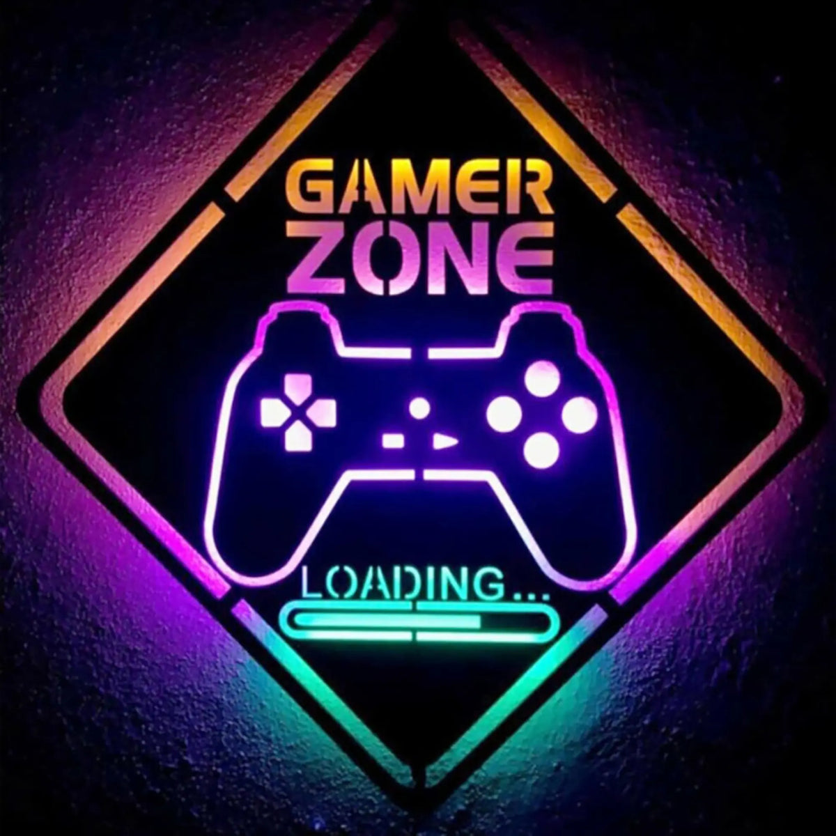 Diamond Painting Leuchtbild Gamer Zone mit Controller Motiv und leuchtenden Steinen für Gaming-Fans