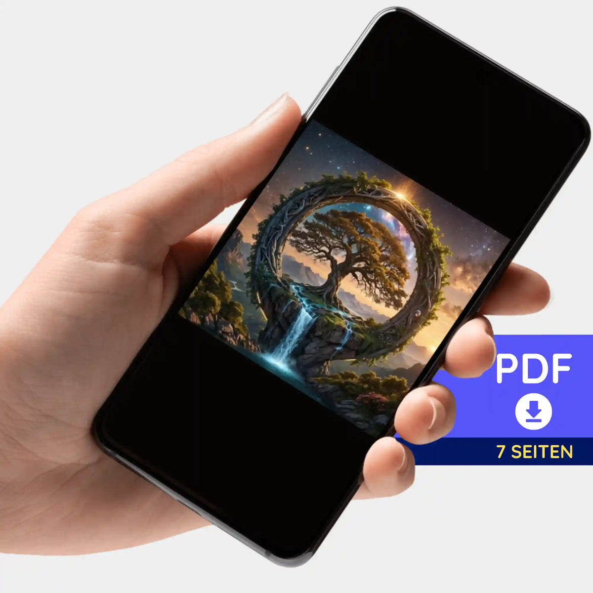Digitale Picmondoo Bildmappe als PDF für Diamond Painting Tor zur Anderswelt Motiv auf Smartphone