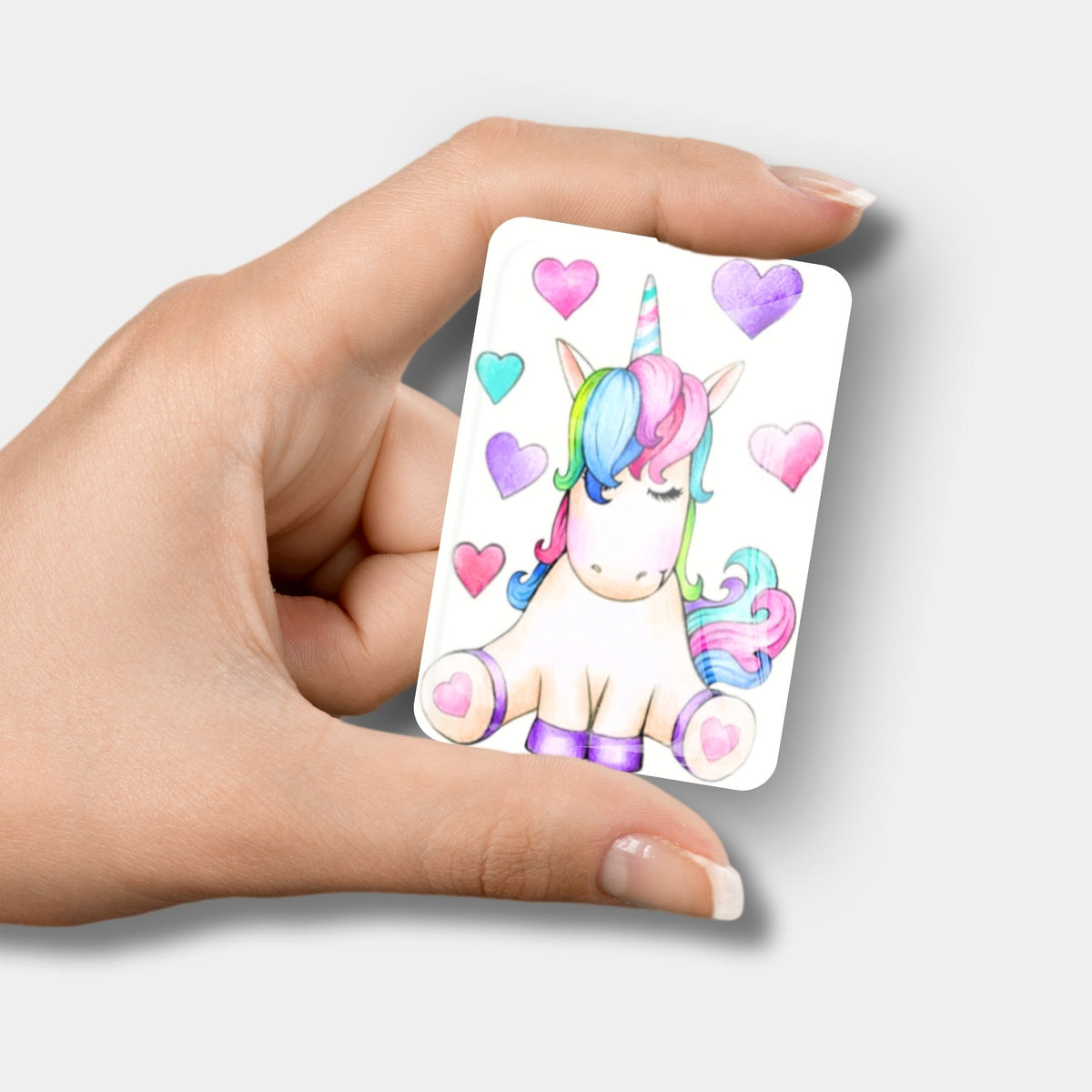 Bunter Einhorn Cover Minder für Diamond Painting Zubehör mit farbenfrohen Herzmotiven