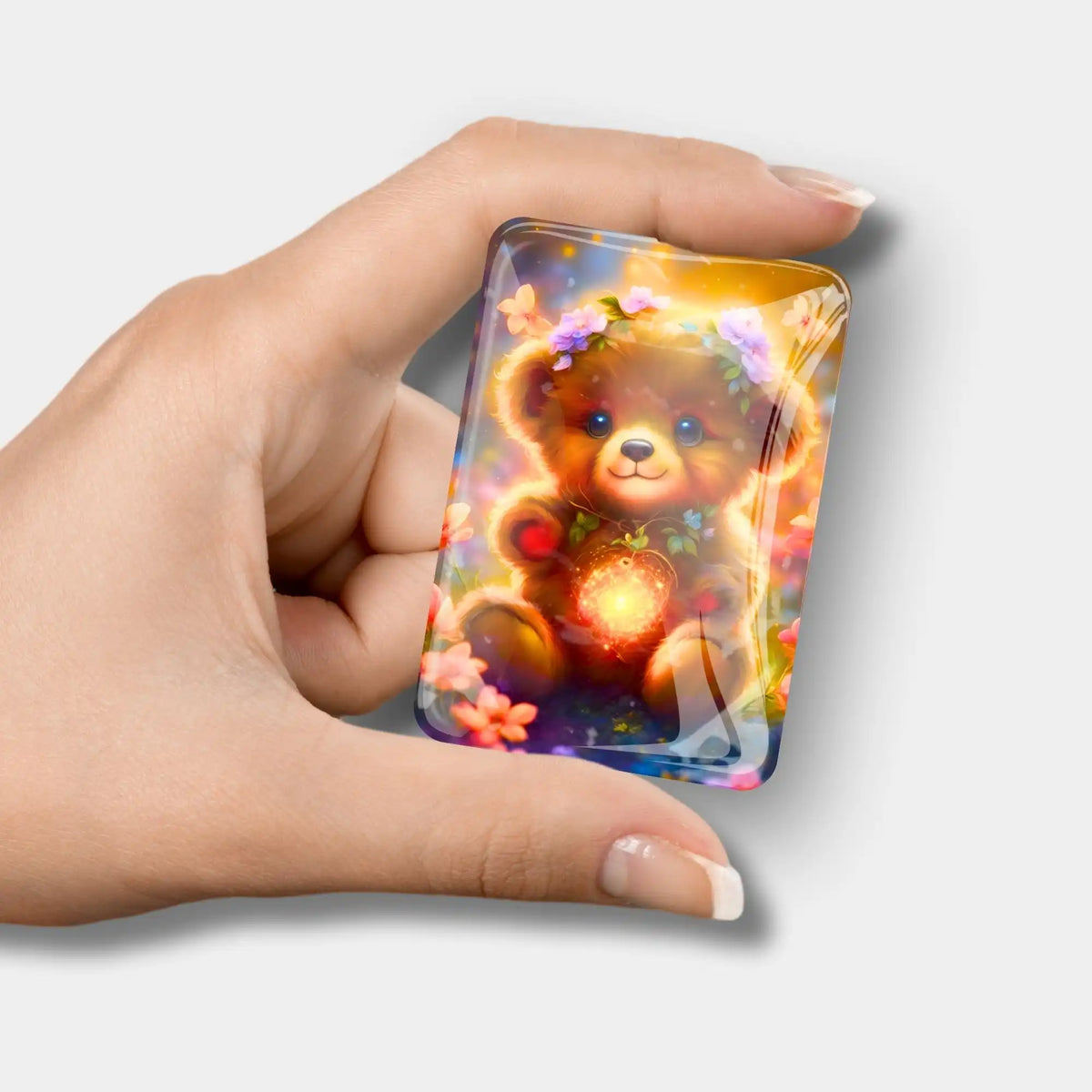 Glas Cover Minder mit süßem Teddybär-Motiv als praktisches Diamond Painting Zubehör für kreatives Basteln