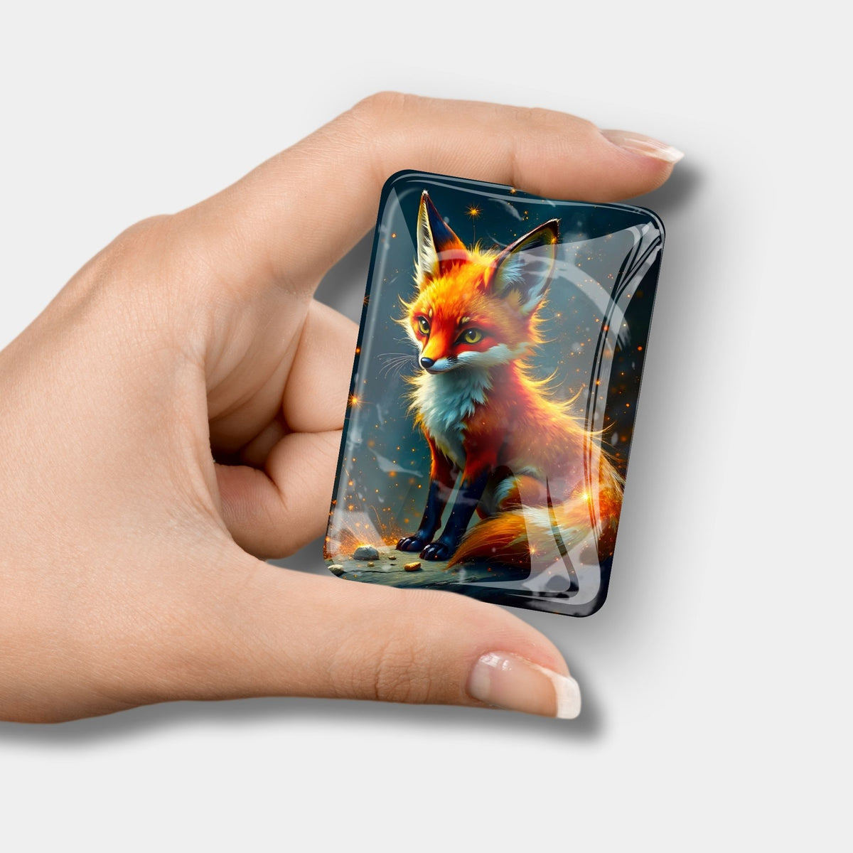 Fuchs Cover Minder aus Glas zur Fixierung der Leinwand bei Diamond Painting Kunstwerken