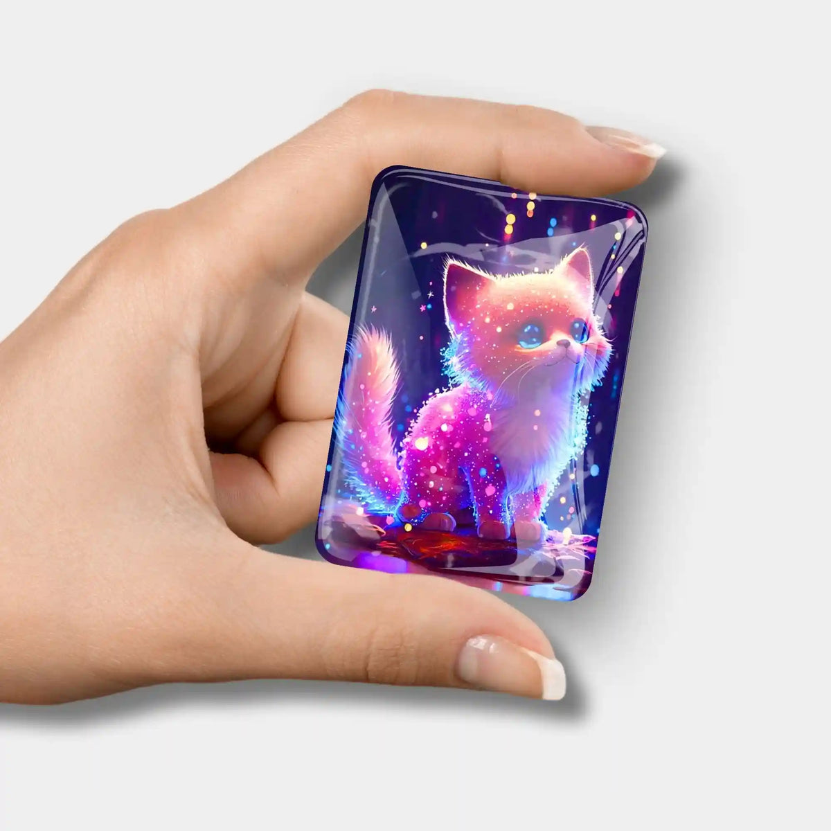 Glas Cover Minder für Diamond Painting mit buntem Zuckerkätzchen Motiv für kreative DIY-Bastelprojekte