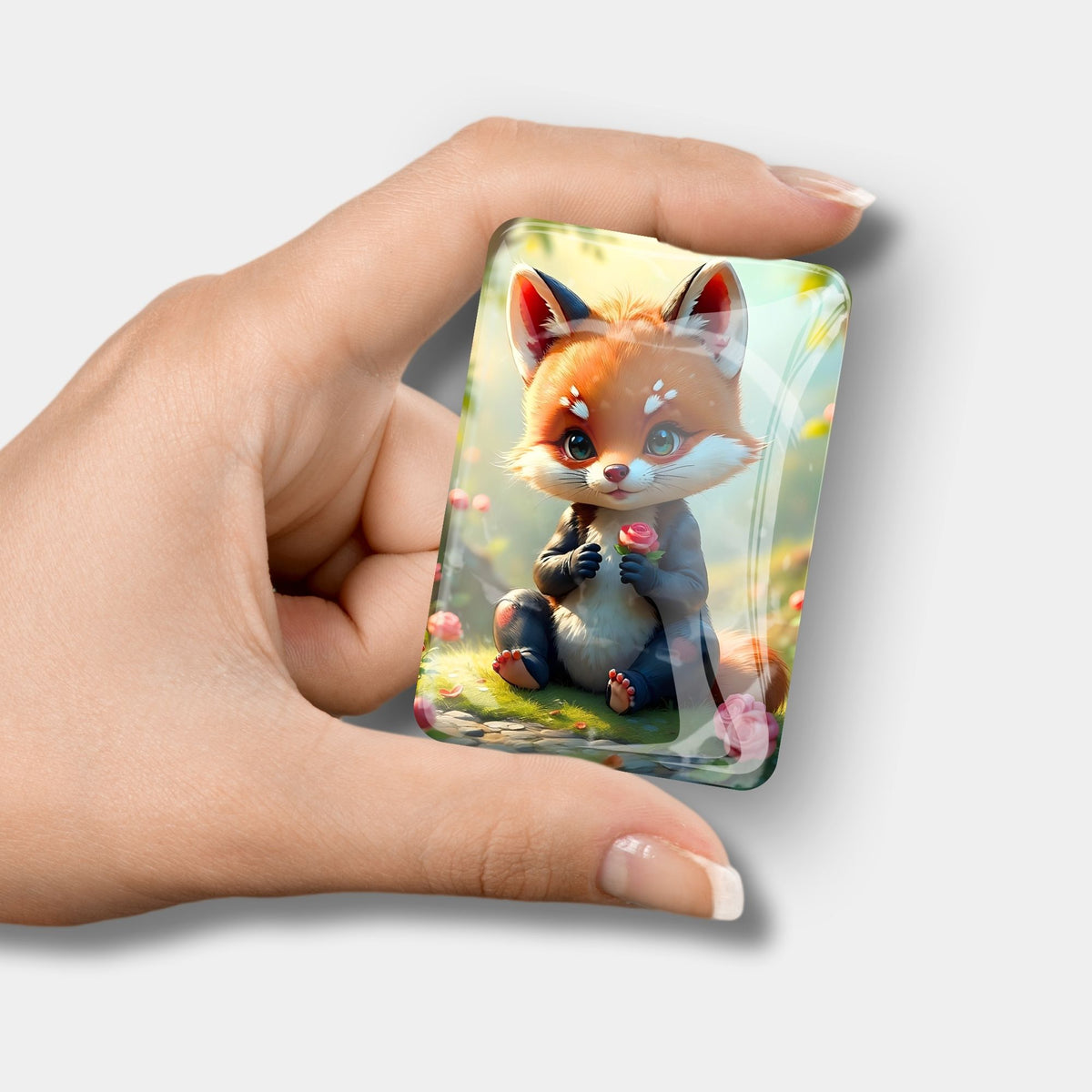 Glas Cover Minder mit Fuchs Motiv als praktisches Zubehör für Diamond Painting und Bastelsets
